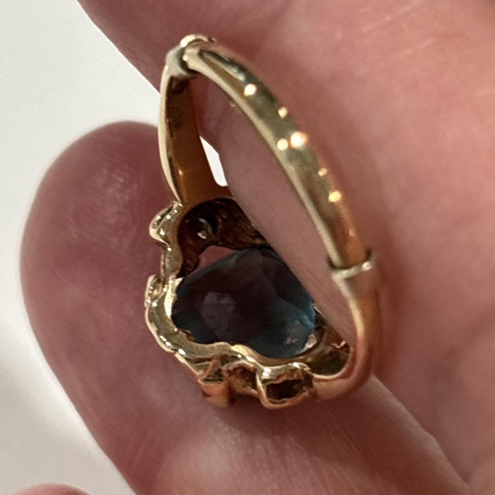 Gold Tone And Blue Topaz Bracelet And Ring Set NWOT - Picture 5 of 9